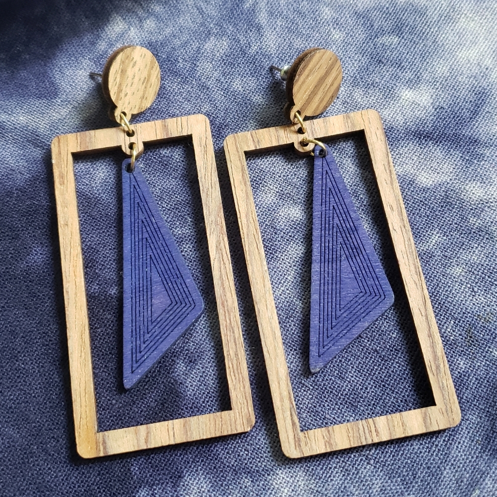 Wooden Abstract Earrings
